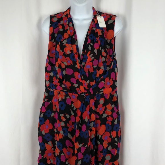 Dalia floral ruched front dress pockets NWT 4 - Picture 2 of 13